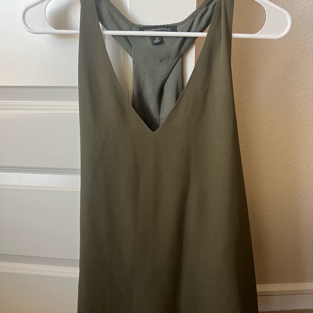 Banana Republic Olive Green Sleeveless Dress